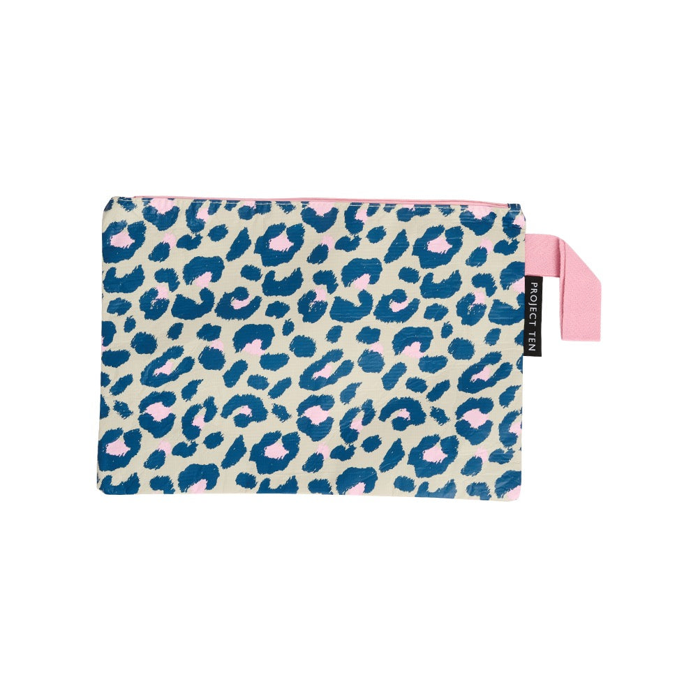 Project Ten Leopard Zip Pouch