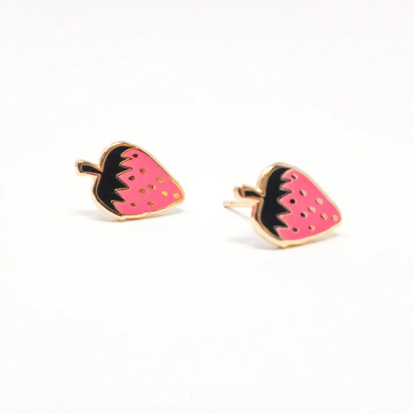 Jenny Lemons Strawberry Enamel Earrings