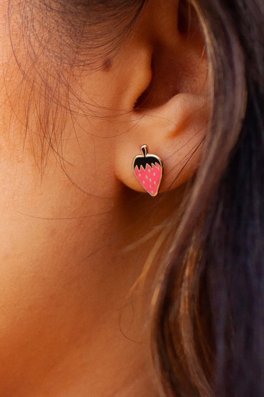 Jenny Lemons Strawberry Enamel Earrings