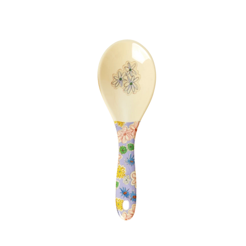 Rice Melamine Salad Spoon - Flower Painting