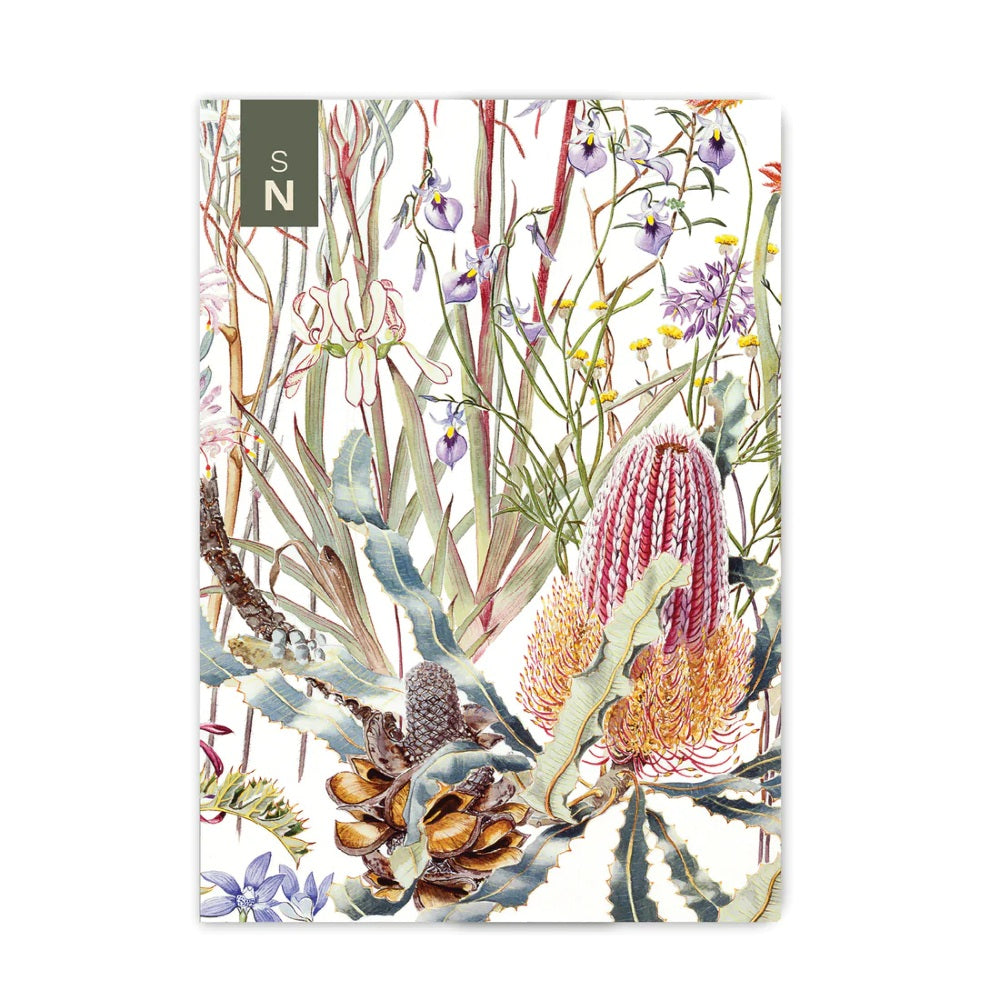 Studio Nikulinsky Swan Coastal Plain Wildflowers Mini Notebook