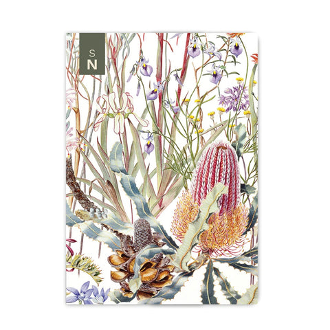 Studio Nikulinsky Swan Coastal Plain Wildflowers Mini Notebook